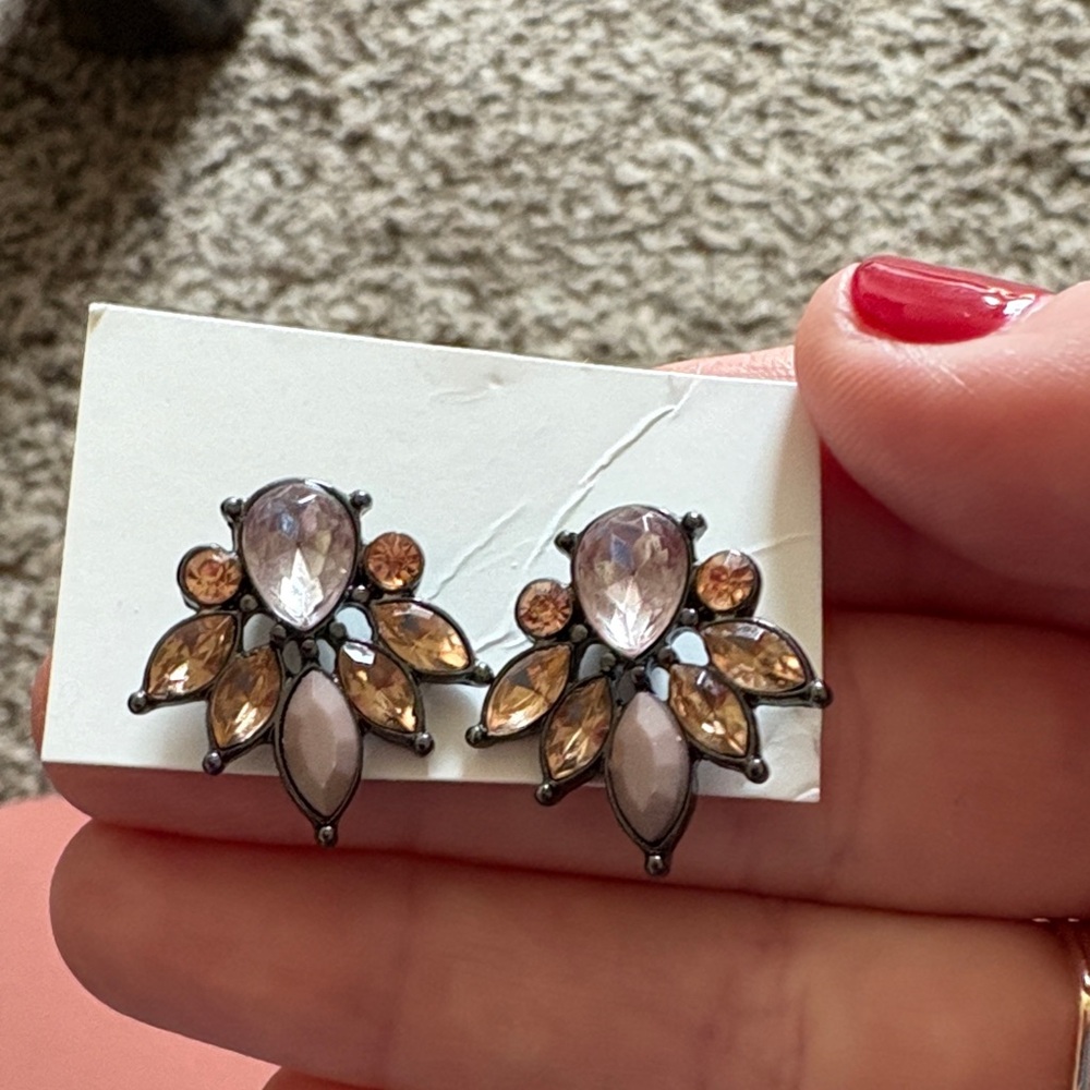 Elegant Faux Crystal Stud Earrings